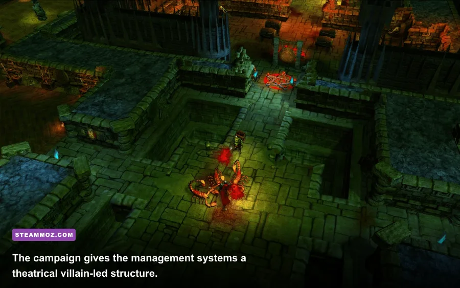 Dungeons 2011 campaign mission featuring the Dungeon Lord and an underground stronghold