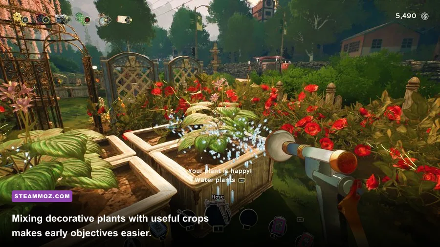 Flowers and vegetables growing together in Garden Life