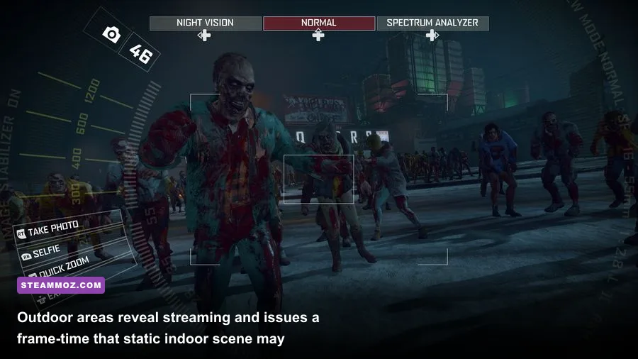 Snowy outdoor Willamette streets filled with zombies in Dead Rising 4