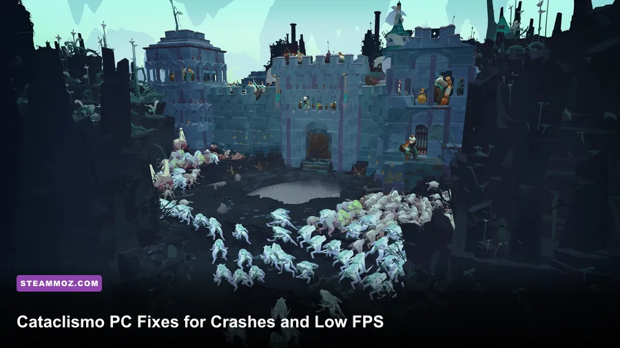 Cataclismo fortress defending against a night monster siege on PC