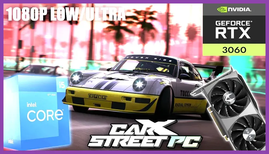 CarX Street game screen with high FPS performance metrics