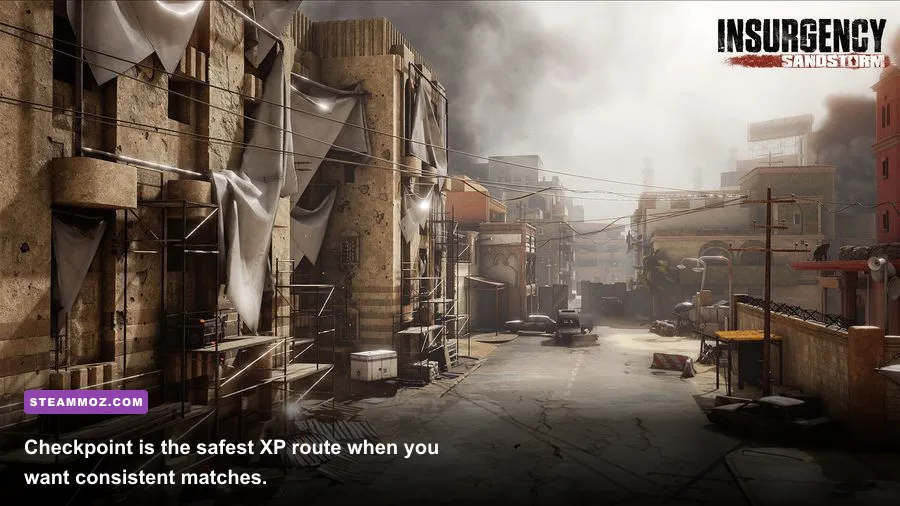 Insurgency Sandstorm Checkpoint co-op squad advancing through a map