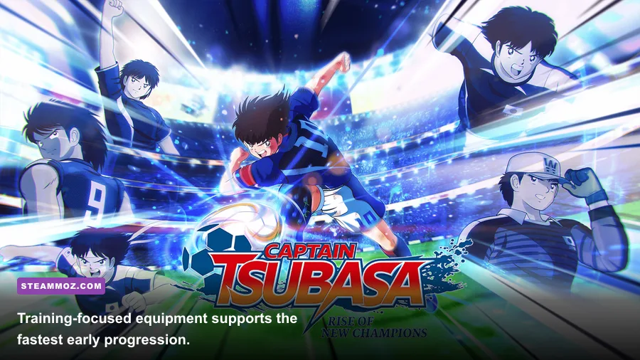 Captain Tsubasa Rise of New Champions custom player wearing training equipment