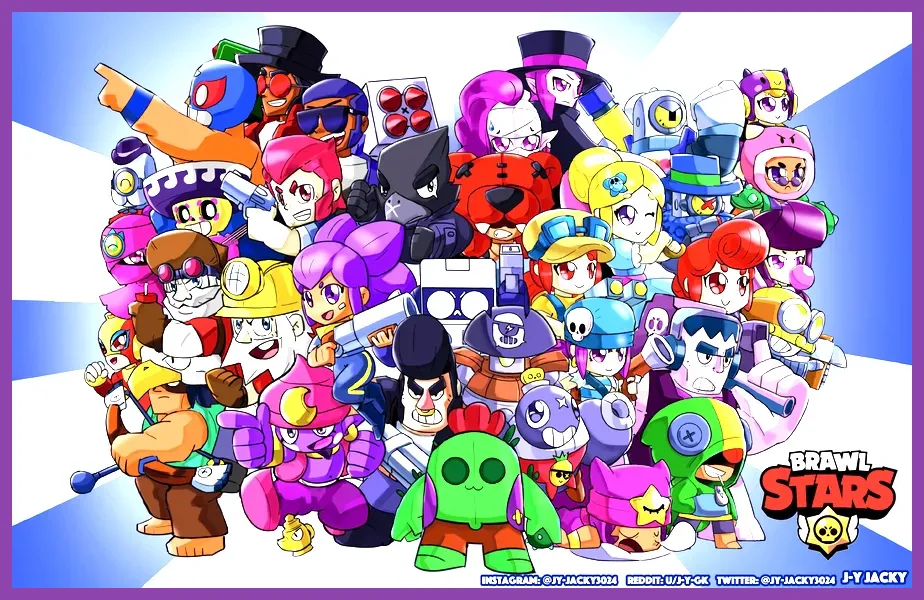 Brawl Stars roster group shot official wallpaper