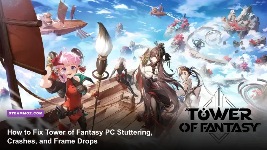 High-framerate gameplay in Tower of Fantasy running on PC with full particle effects