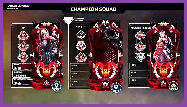A winning champion squad in Apex Legends Mobile battle royale