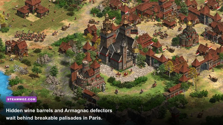 Burgundian Coustilliers charging through French streets in The Grand Dukes of the West