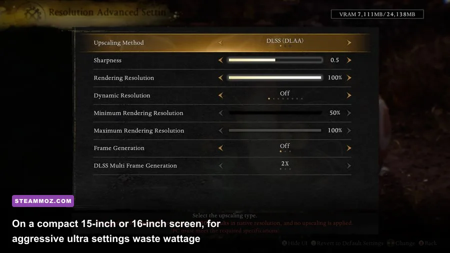 PC video game graphics options menu highlighting DLSS and shadow quality tweaks
