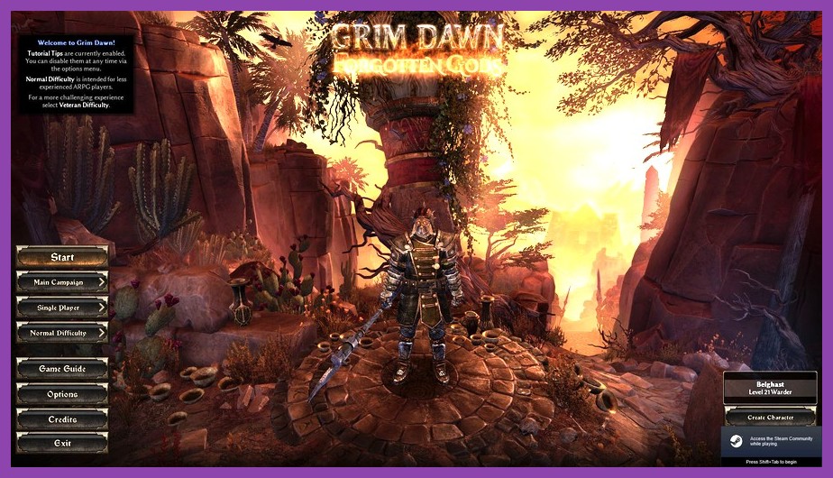 Grim Dawn dark fantasy combat with skill explosions