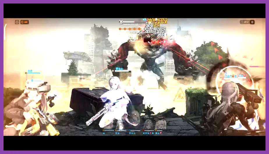 Nikke Special Interception raid boss battle against Blacksmith or Modernia