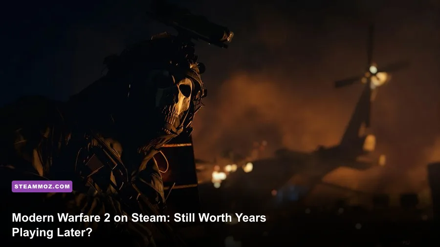 Task Force 141 operative Ghost standing in darkness in Call of Duty Modern Warfare 2