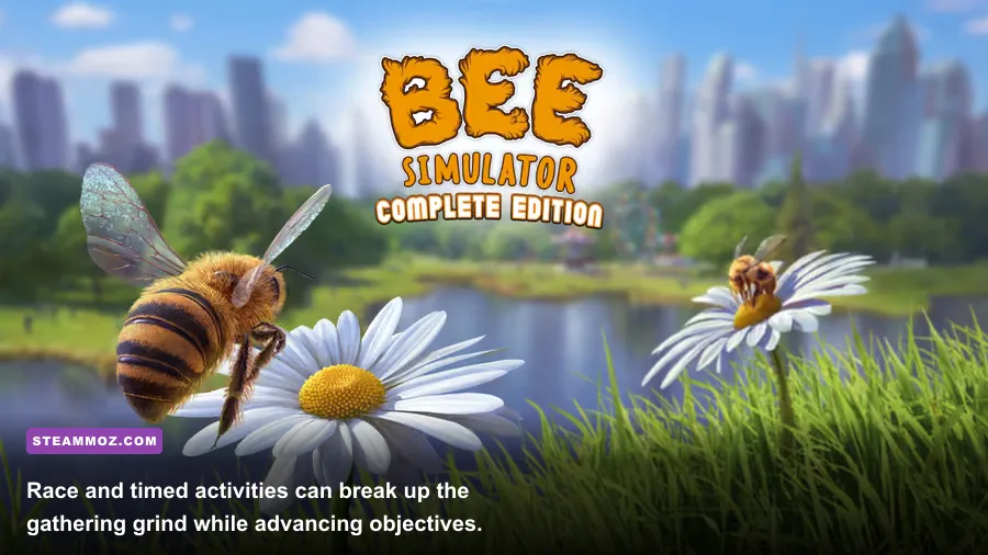 Bee Simulator bee racing through Central Park checkpoints