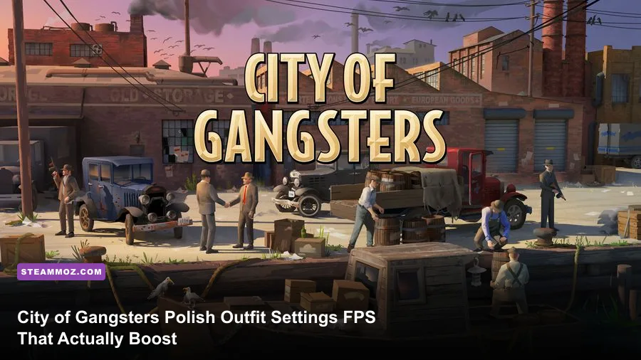 City of Gangsters The Polish Outfit gameplay showing the city map and production network