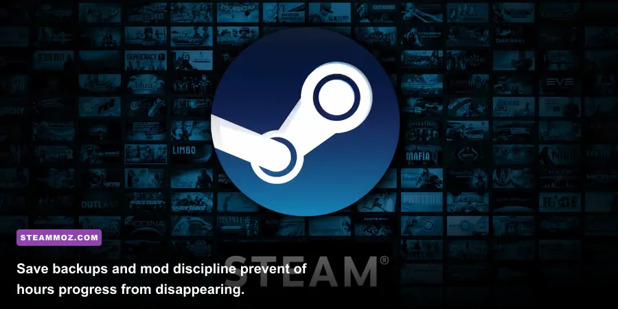 Steam game settings with cloud saves and a PC mod manager open