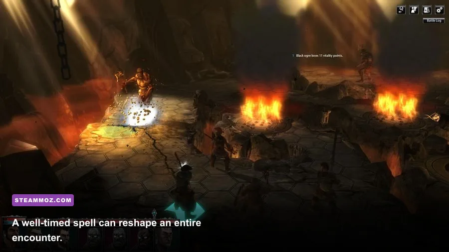 Blackguards spellcaster using Ignifaxius during tactical combat