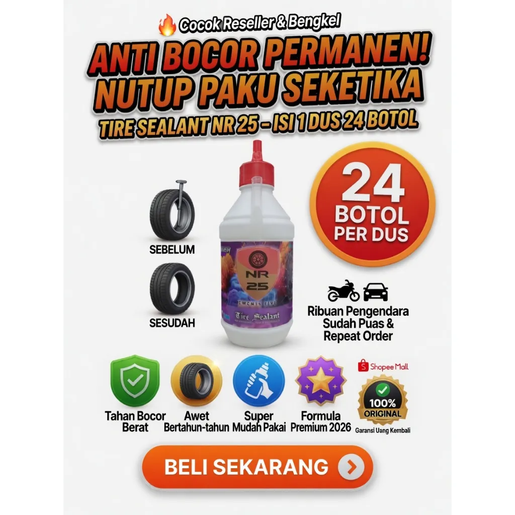 Distributor Resmi Cairan Ban Tubeless NR 25 - Botol 350ml Anti Karat