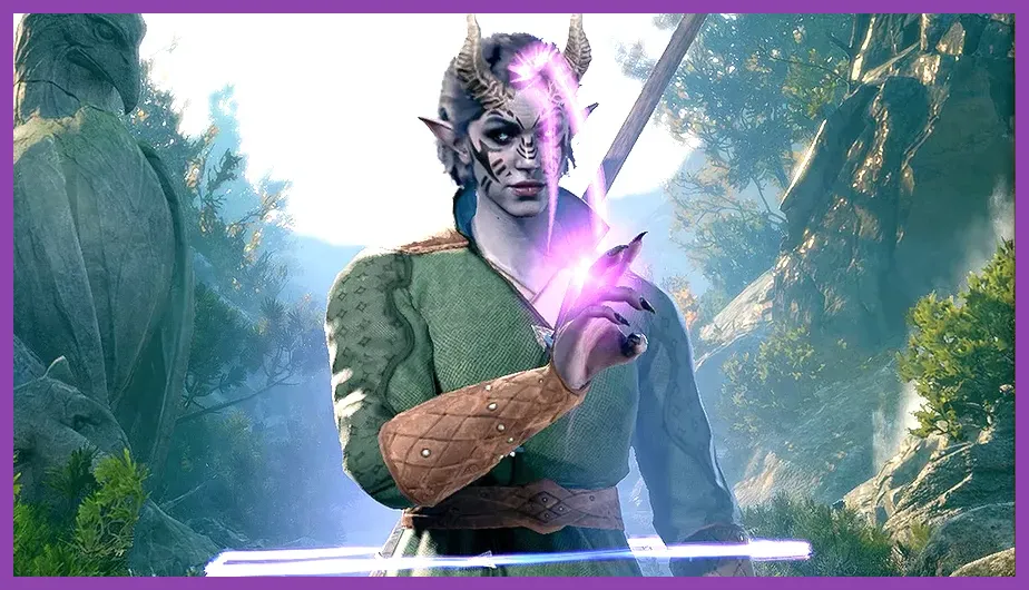 Baldur's Gate 3 Wizard casting a spell in tactical view