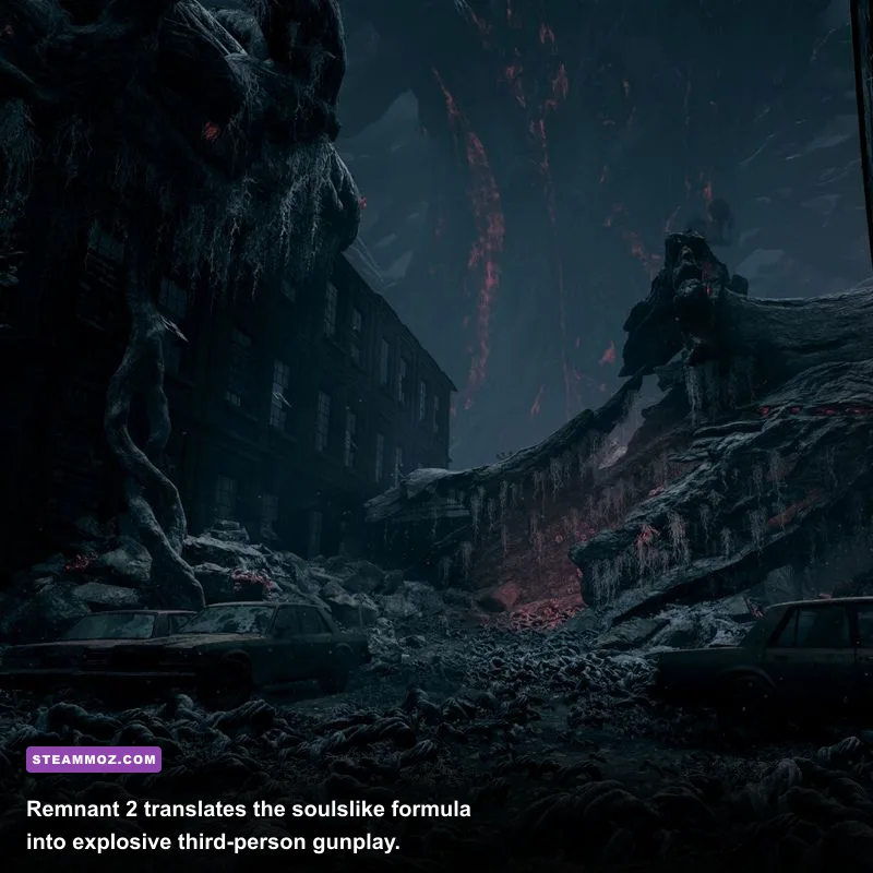 Remnant 2 player battling Annihilation on Root Earth