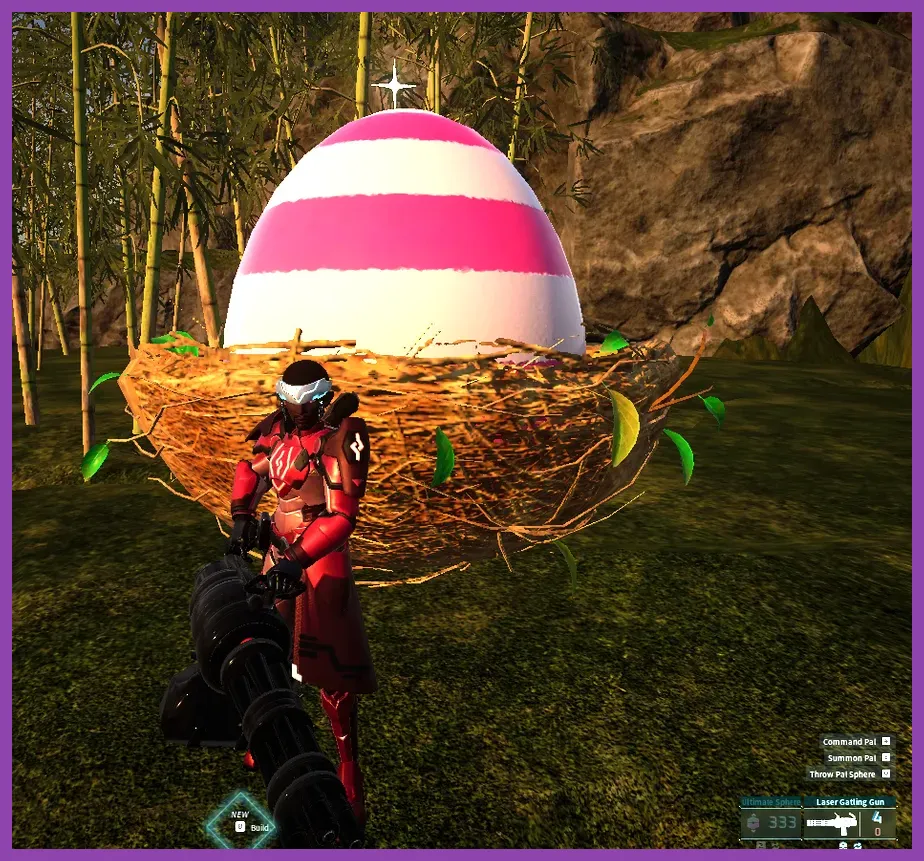 Incinerator flamethrower and Pulse‑Cannon laser gun in Palworld
