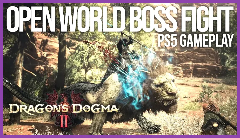 Griffin boss encounter in Dragon's Dogma 2 open world field