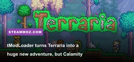 Terraria Calamity Mod boss battle with colorful projectiles