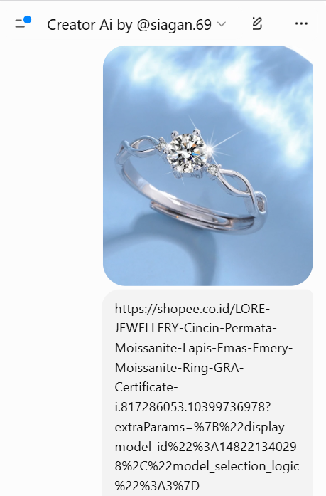 Screenshot kirim bahan sesuai kategori