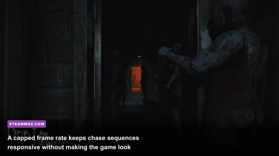 Don't Be Afraid PC chase sequence through a shadowy interior