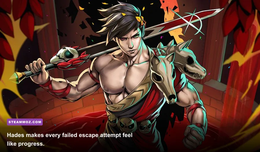 Zagreus battling enemies in the Elysium region of Hades