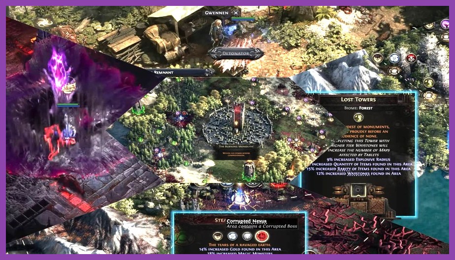 Path of Exile 2 player standing near the endgame mapping portal device