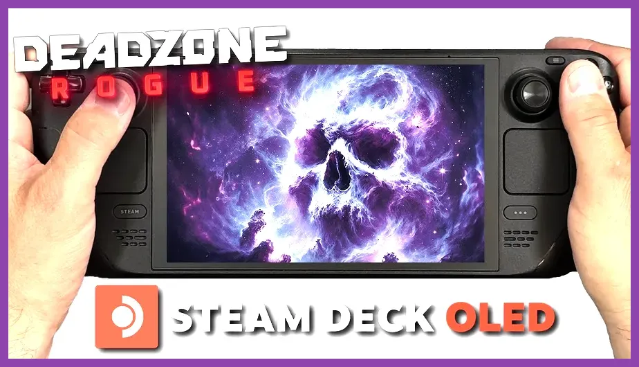 Playing an action game on Steam Deck OLED screen