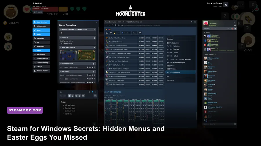 Steam for Windows desktop client interface showcasing game library