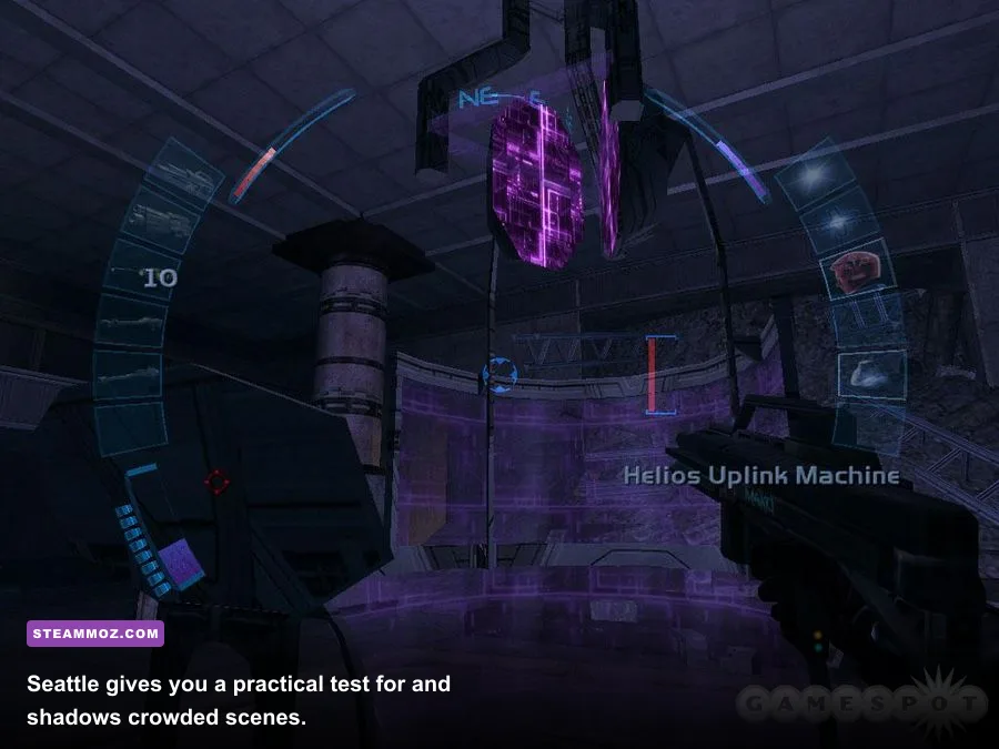 Deus Ex Invisible War Seattle hub gameplay featuring JC Denton