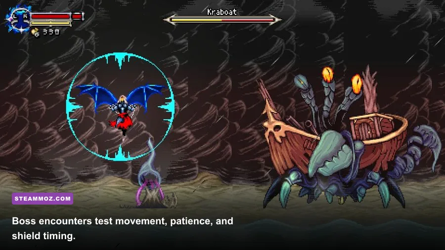 A large enemy boss confronting the king in Beyond the Ice Palace 2