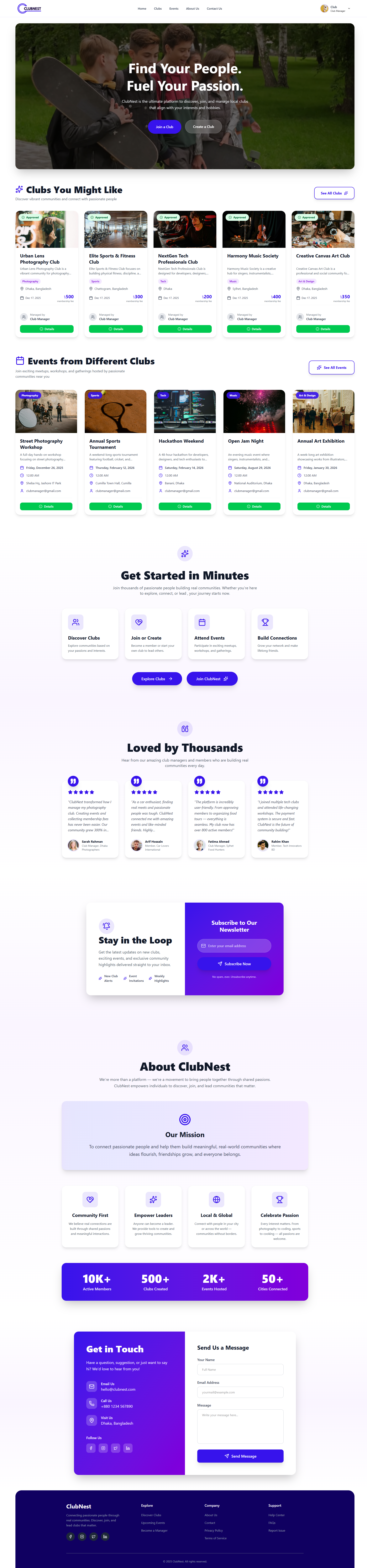 ClubNest - Community Club and Event Platform
