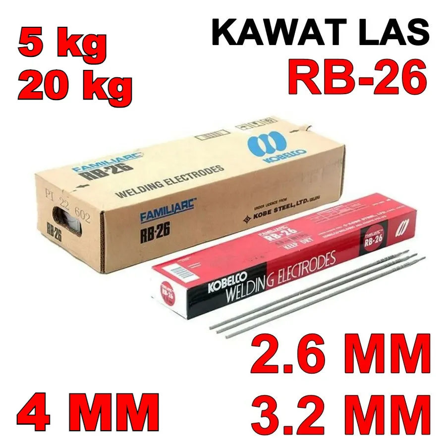 Kawat Las RB-26 Kobelco 2,6 dan 3,2 Kawat Las Kobe / Kawat Las Welding Electrodes