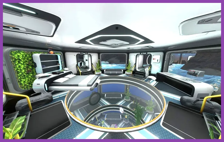 Well-organized base with multipurpose rooms and power management in Subnautica 2