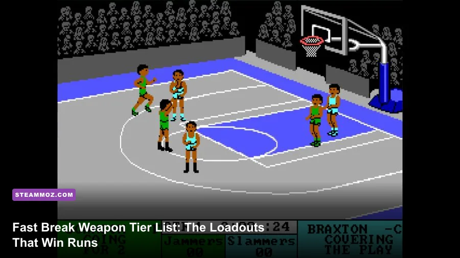 Fast Break gameplay showing a complete weapon and equipment loadout