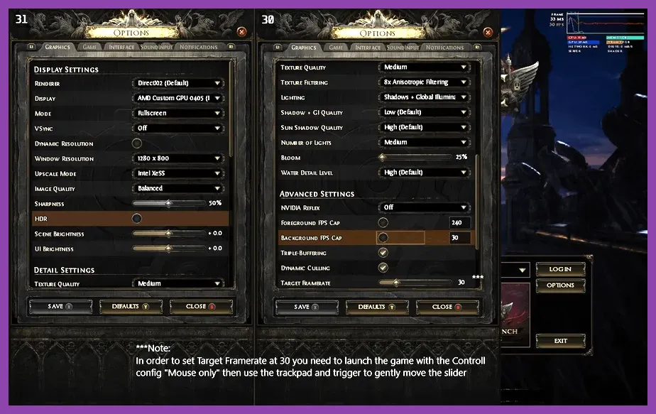 In-game graphics settings menu with Shadows set to Medium
