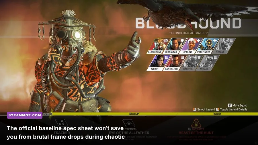 Apex Legends legend selection menu displaying rendering details