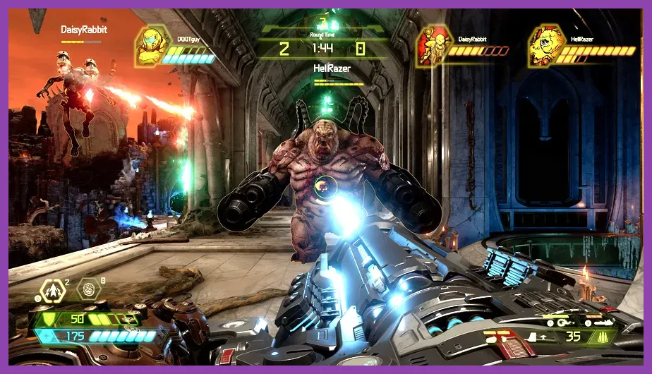 Doom Eternal intensive demon slaying combat scene