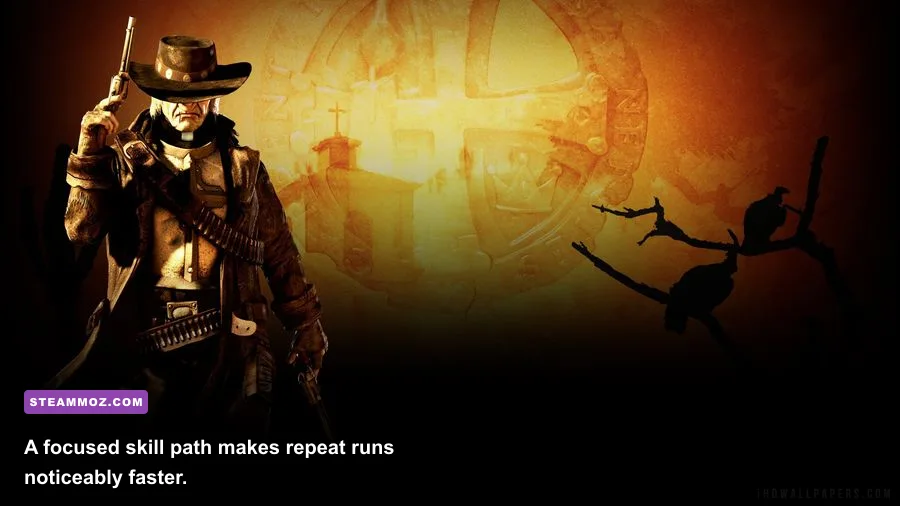 Call of Juarez Gunslinger skill tree showing Gunslinger Ranger and Trapper paths