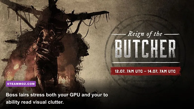 The Butcher boss inside a dark compound in Hunt Showdown 1896