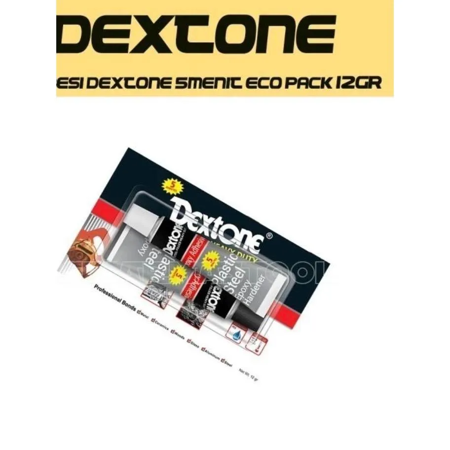 LEM DEXTONE 12 gram ECO PACK Lem Besi 5 Menit Lem Epoxy Besi Kaca Kayu Keramik Asli