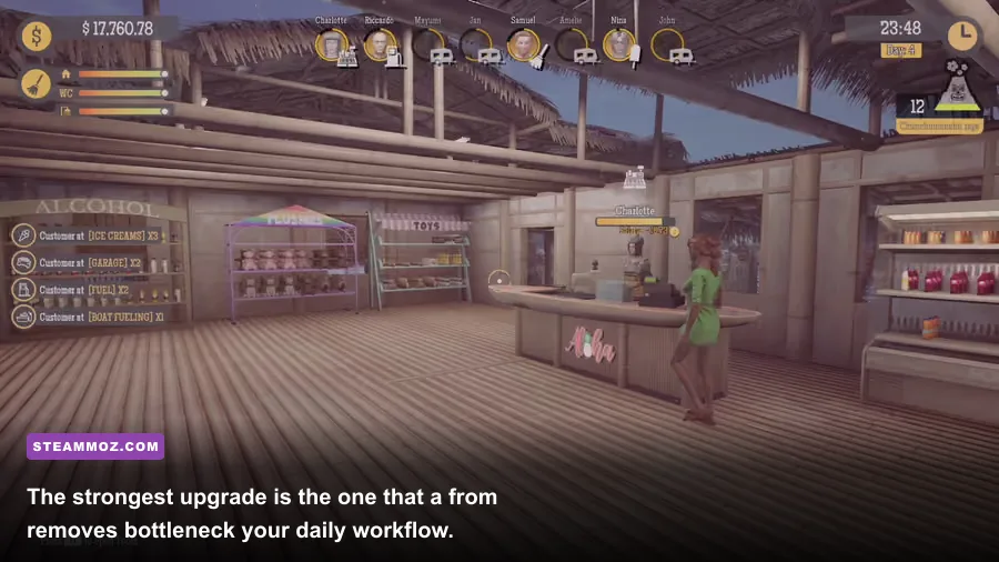 Expanded Gas Station Simulator station interior with shelves checkout and upgraded facilities