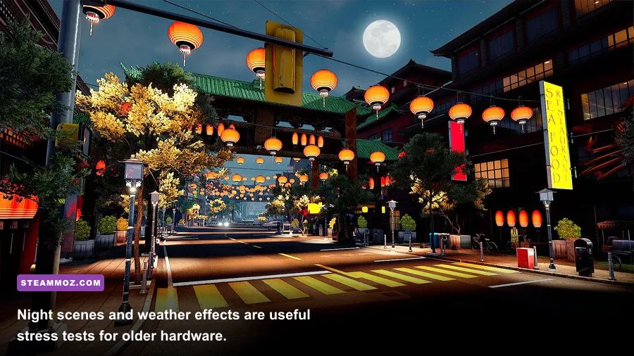 Bus Simulator 2016 bus driving at night in rainy weather