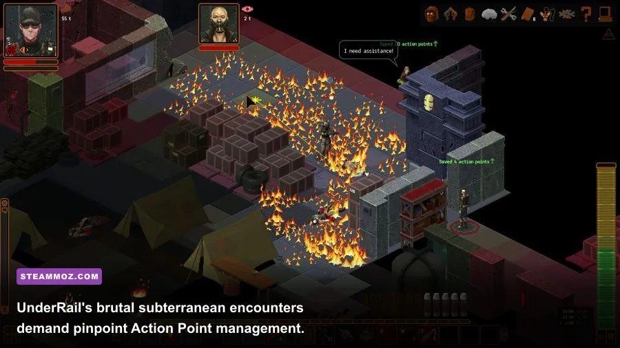 UnderRail tactical isometric turn-based combat with psionic and ballistic weapons