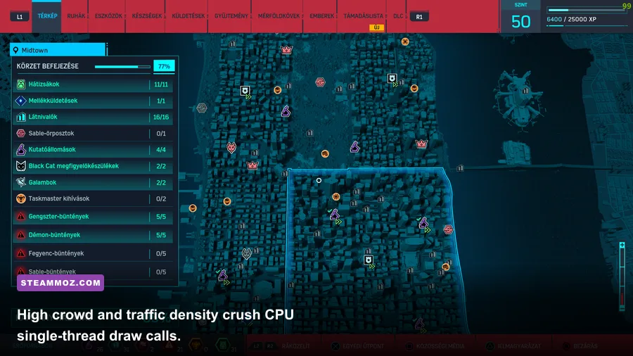 Busy Manhattan street level traffic and pedestrian crowds in Spider-Man Remastered