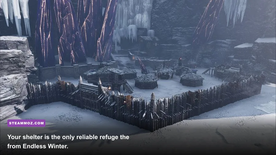 Ash building and managing a survivor shelter in Fade to Silence