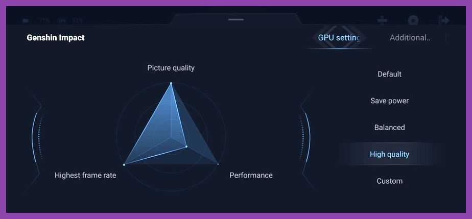 Genshin Impact running on a 3 GB Android device