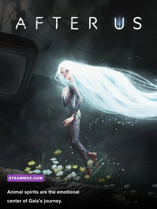 Gaia restoring a glowing animal spirit in After Us